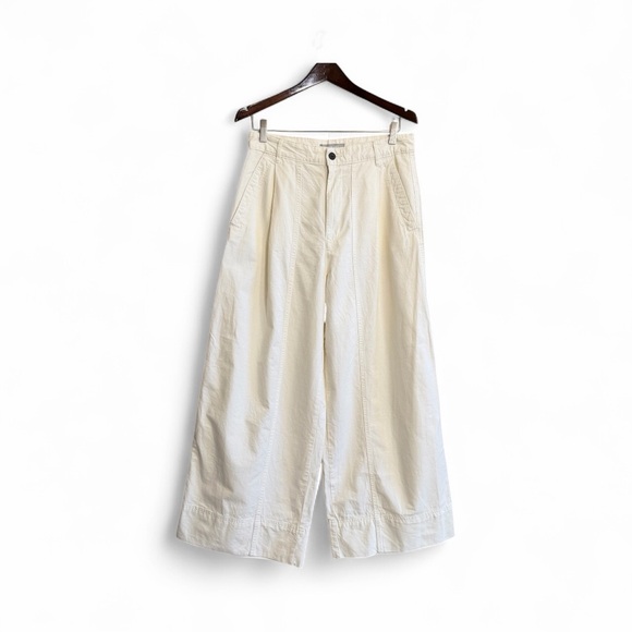 Everlane + The Tourist Pant. Pleated High Rise Wide Leg. Ivory Size 8 #1939 - Picture 4 of 9